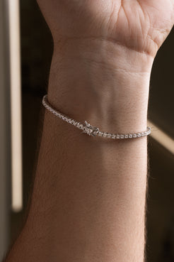 Combo Bracciale "Tennis" Argento e Diamanti + Collana Pendente Orso "Ice" - Meraki Jewels