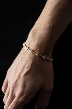 Bracciale " Tennis " Argento Dorato con Baguette Diamanti - Meraki Jewels