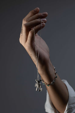 Combo Bracciale "Tennis" Argento e Diamanti + Collana Pendente Orso "Ice" - Meraki Jewels