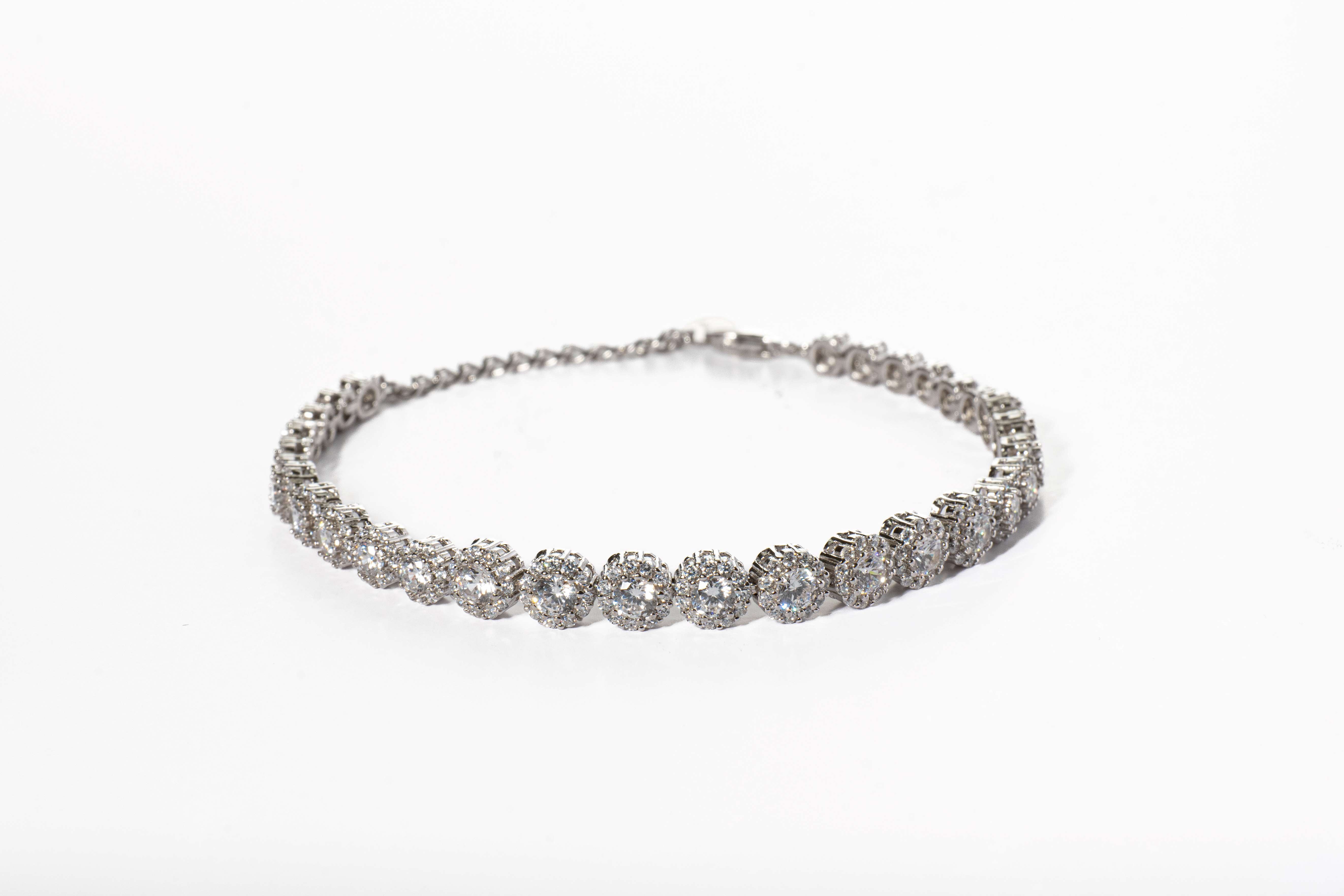 Bracciale " Tennis " Argento Con Diamanti 5mm - Meraki Jewels