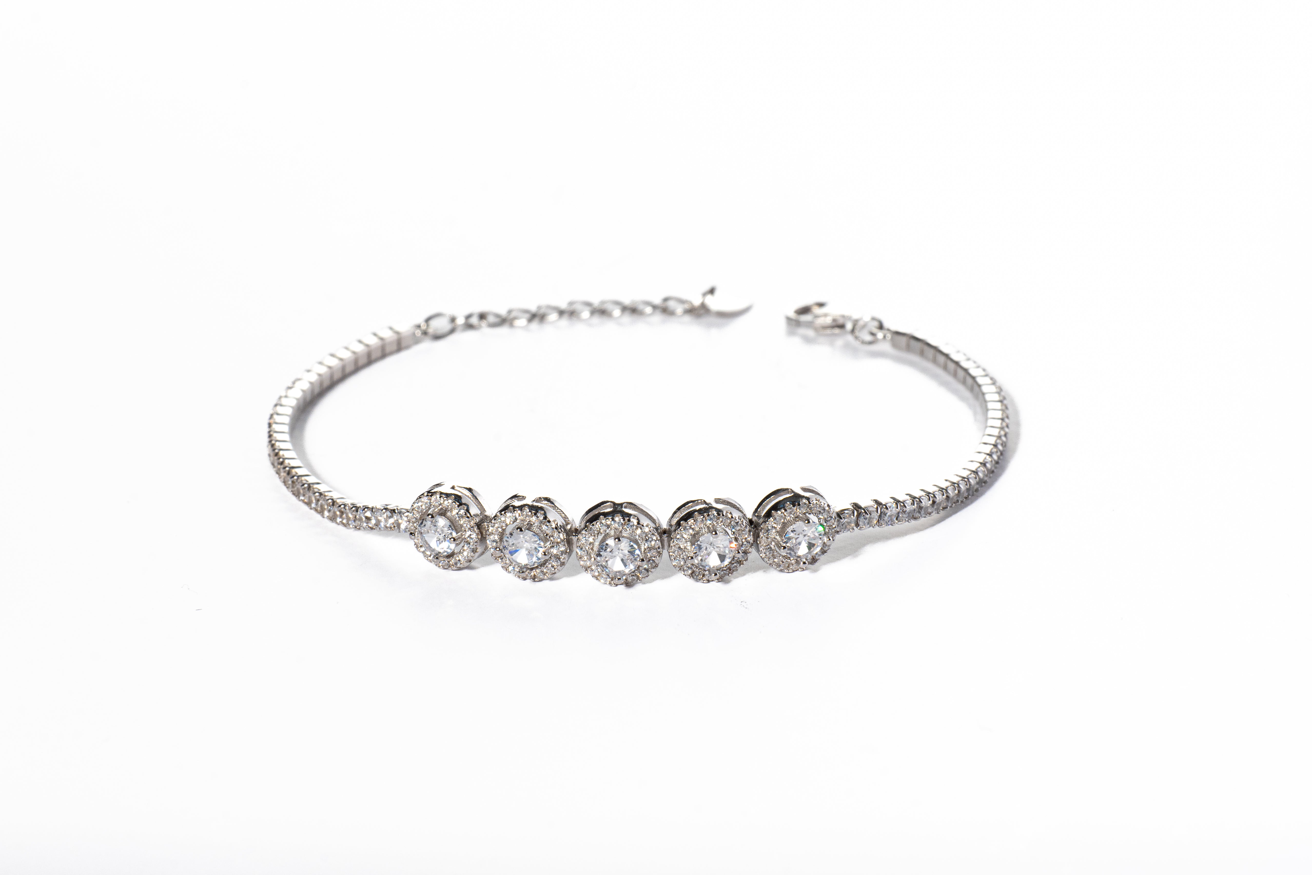 Bracciale " Tennis " Argento Dorato con Diamanti 4mm - Meraki Jewels